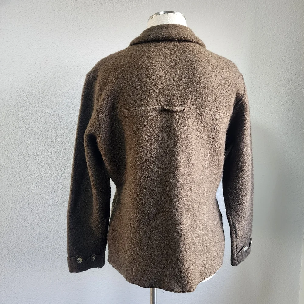 VINTAGE JH COLLECTIBLES Wool Green Zip Up Coat Jacket Large - Picture 15 of 16